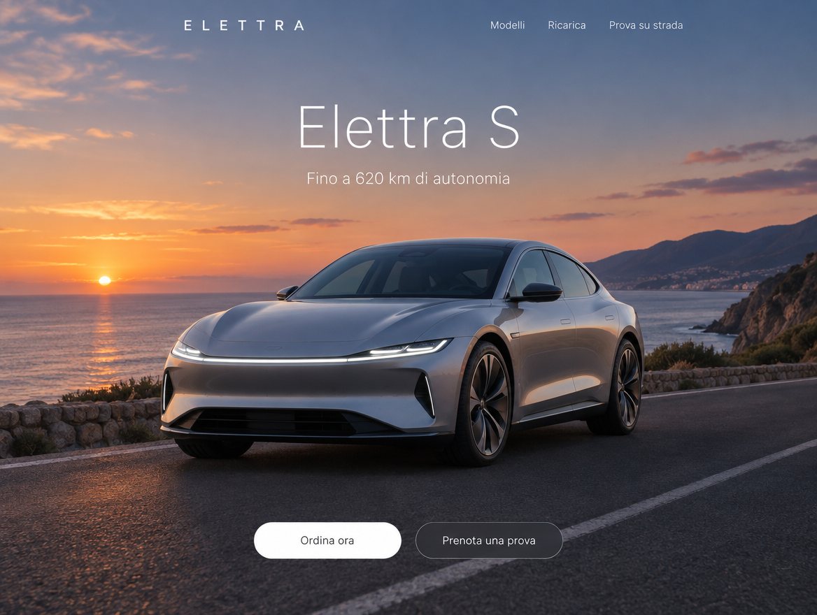 Hero del sito Elettra, auto elettriche