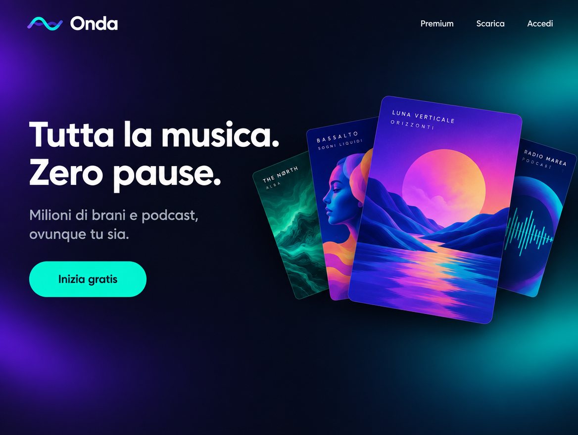 Hero del sito Onda, musica in streaming
